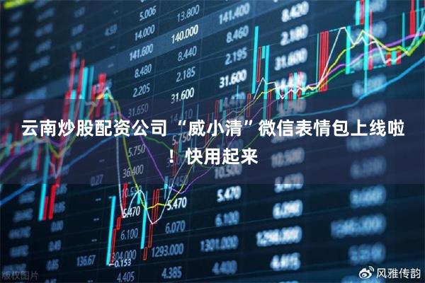 云南炒股配资公司 “威小清”微信表情包上线啦！快用起来